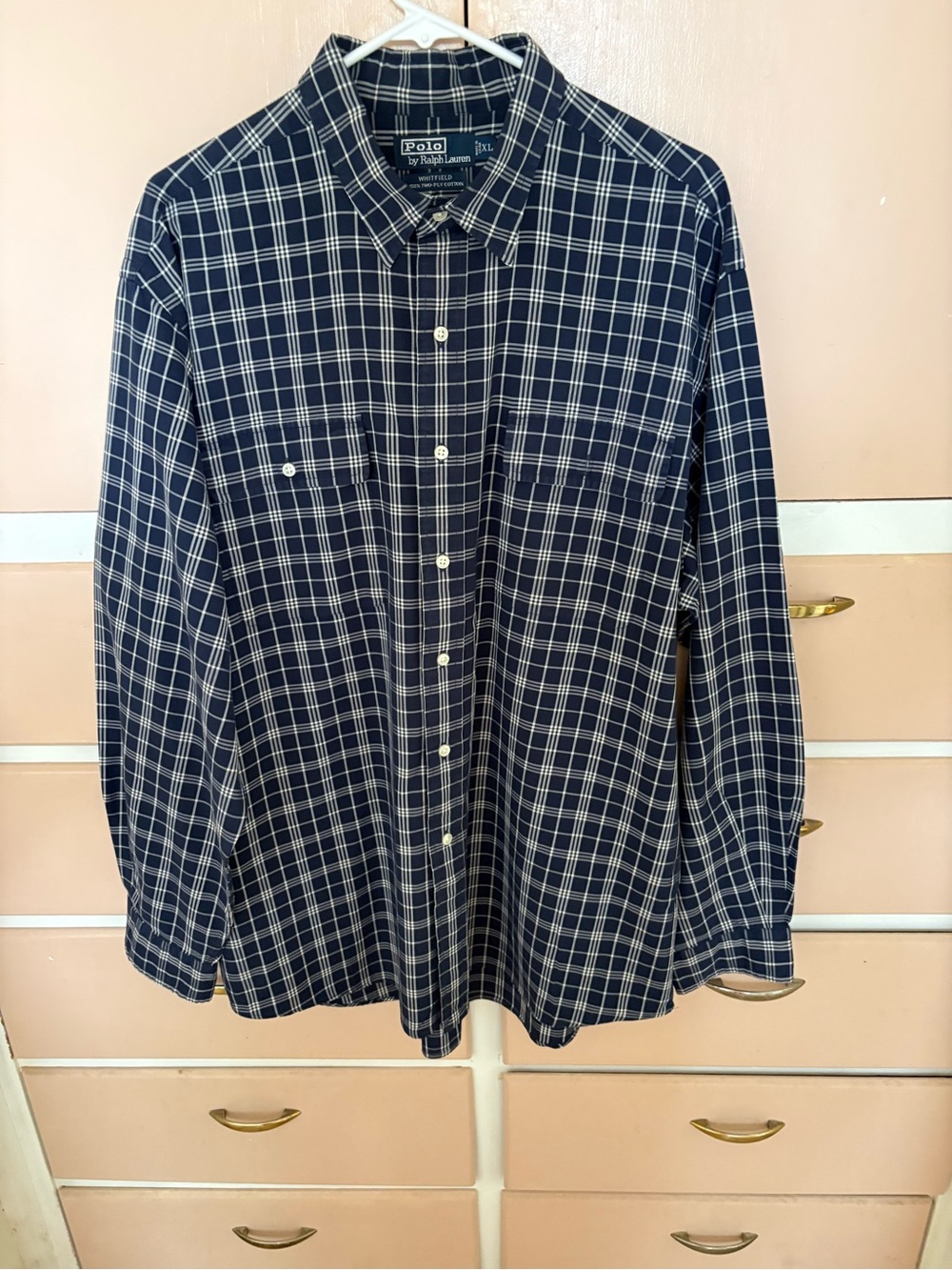 Polo by Ralph Lauren Navy and White Plaid Button-Down Shirt